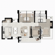 <strong>130㎡的4房2卫户型</strong>